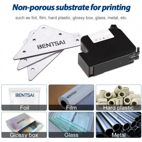 BENTSAI EB22B-L Black Fast Dry Ink Cartridge for 6210, B35, B45, B85 Handheld Printer - 4 Pcs